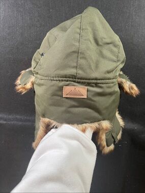 Olive Faux-Fur Trapper Hat - Unbranded